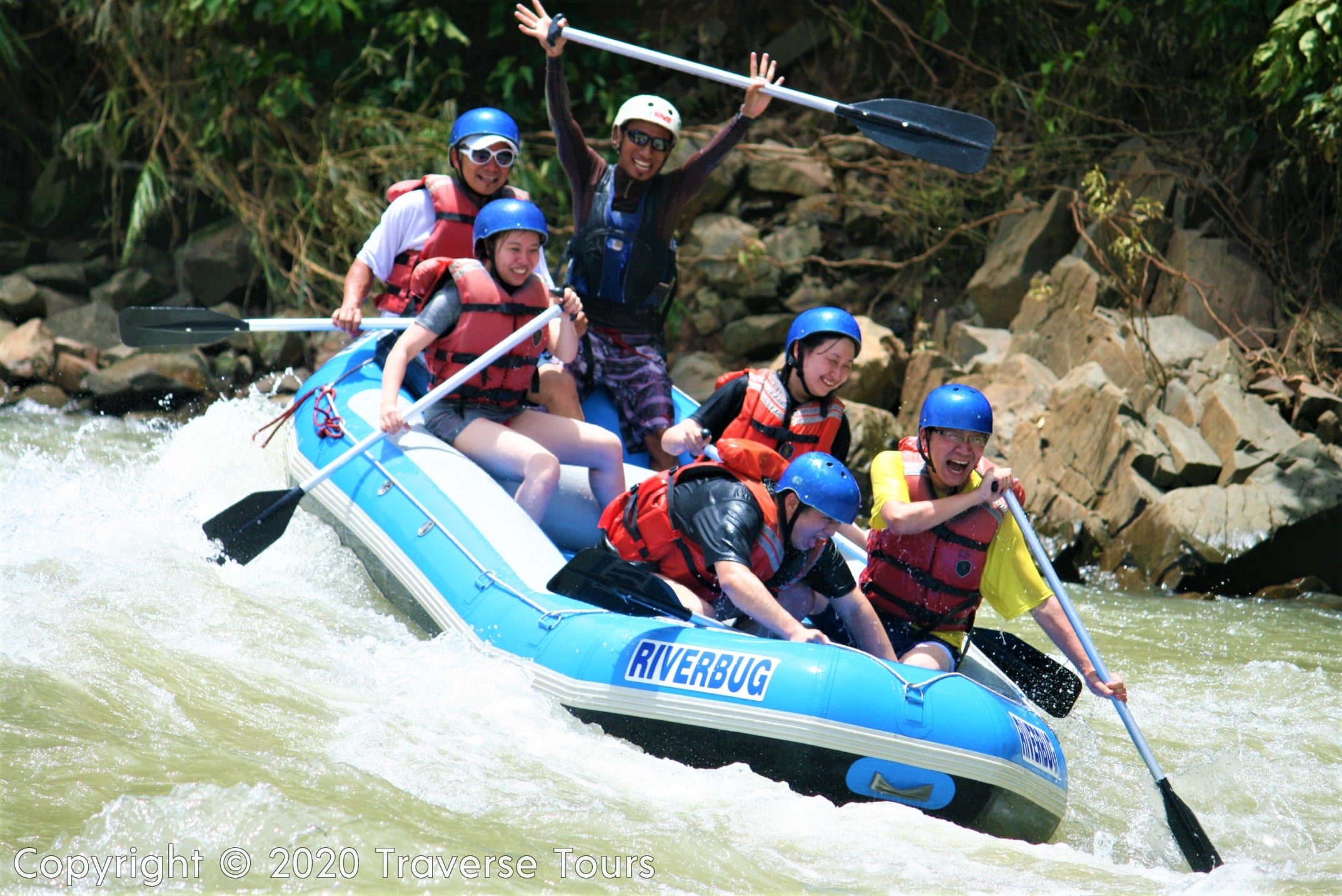 Group white water rafting adventure